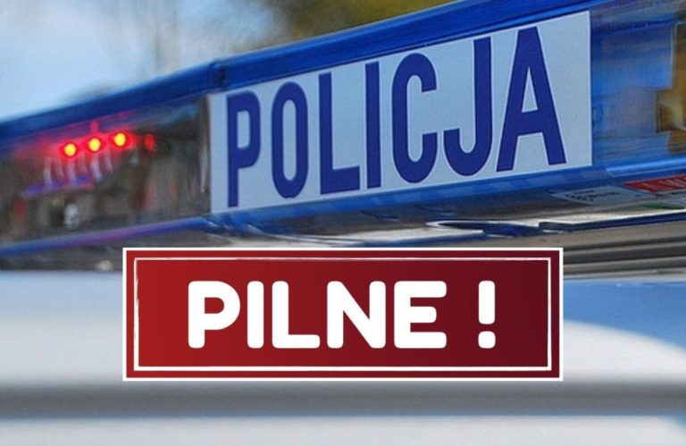 Zdjęcie z napisem Policja i Pilne!